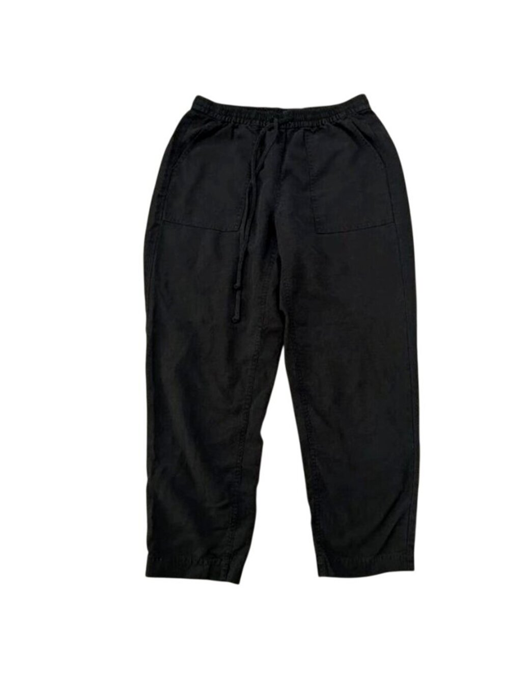 JCrew Seaside Pants Linen Blend Drawstring Pull On Black Size XL
